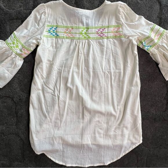 Gretty Zueger embroidered bell sleeve dress NWT lightweight small - Picture 9 of 10